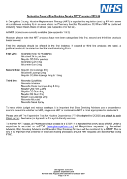 Nicotine replacement therapy formulary