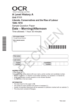 Liberals, Conservatives and the Rise of Labour 1846&ndash;1918