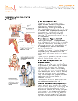 caring for your child with appendicitis
