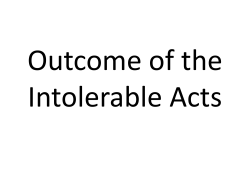 Outcome of the Intolerable Acts