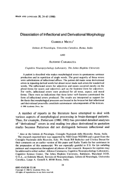 Dissociation of Inflectional and Derivational Morphology