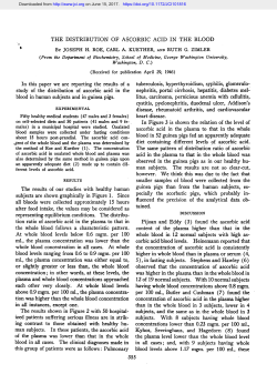 the distribution of ascorbic acid in the blood