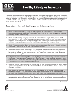 Healthy Lifestyles Inventory