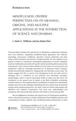 Mindfulness: diverse perspectives on its meaning, origins