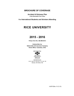rice university 2015 - 2016 - Student Assurance Services