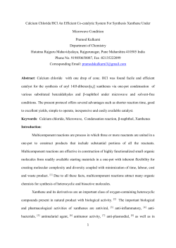 Calcium Chloride/HCl An Efficient Co