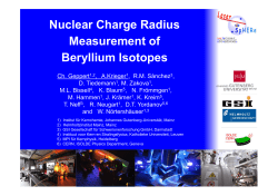 Nuclear Charge Radius Measurement of Beryllium