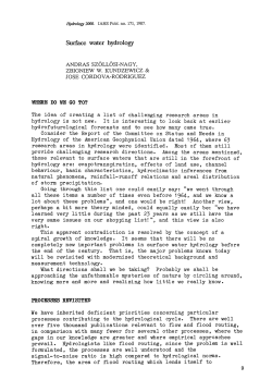 Surface water hydrology