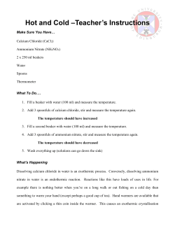 Hot and Cold &ndash;Teacher`s Instructions