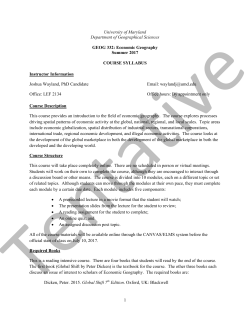 Tentative - University of Maryland