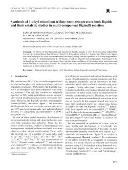 Synthesis of 1-alkyl triazolium triflate room temperature ionic liquids