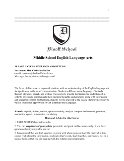 Middle School English Language Arts