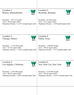 Location 1: Boston, Massachusetts Location 2: Bozeman, Montana