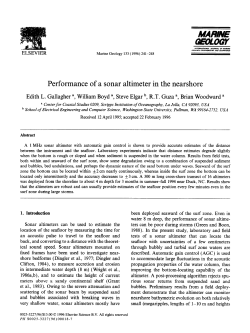 Performance of a sonar altimeter in the nearshore