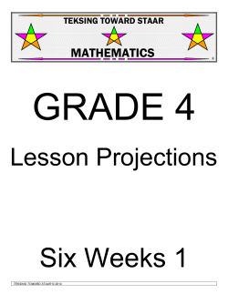 Lesson Projections - TEKSing toward STAAR