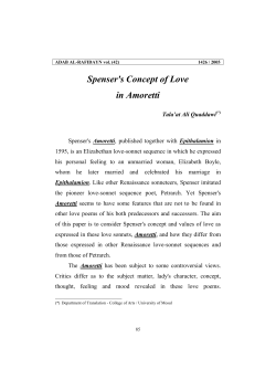 Spenser`s Concept of Love in Amoretti