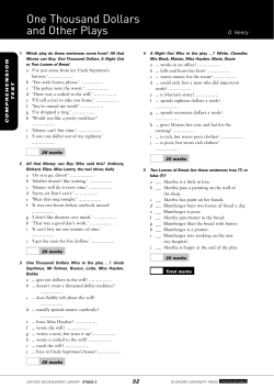 One Thousand Dollars and Other Plays O. Henry