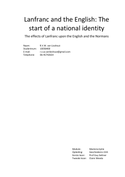 Lanfranc and the English: The start of a national identity - UvA-DARE