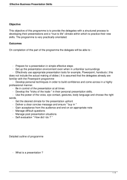 Effective Business Presentation Skills