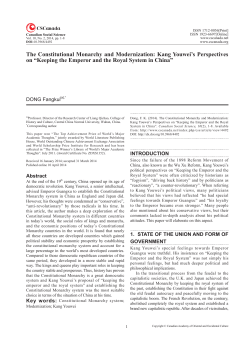 The Constitutional Monarchy and Modernization