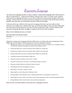 Expressive Language - Taunton Public Schools