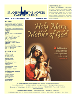 January 1: The Blessed Virgin Mary the Mother of God