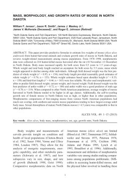 MASS, MORPHOLOGY, AND GROWTH RATES OF MOOSE IN