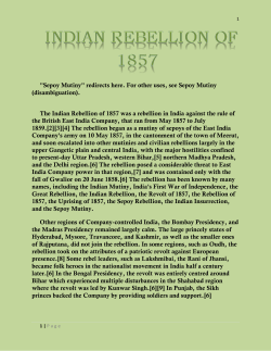 "Sepoy Mutiny" redirects here. For other uses, see Sepoy Mutiny