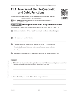 11 . 1 Inverses of Simple Quadratic and Cubic Functions