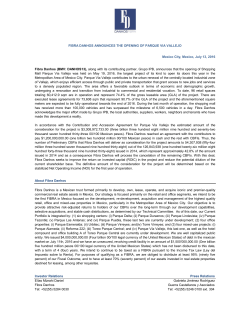 FIBRA DANHOS ANNOUNCES THE OPENING OF