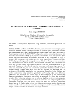 an overview of supersonic aerodynamics research at onera