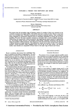 Towards a theory for Neptune`s arc rings