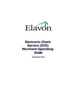 Electronic Check Service (ECS) Merchant