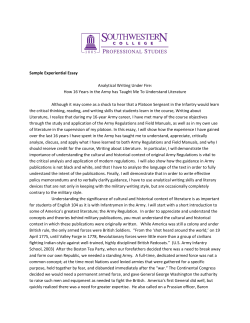 Sample Experiential Essay Analytical Writing Under Fire: How 16