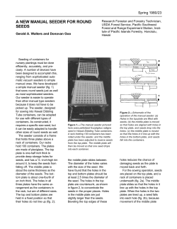 A New Manual Seeder For Round Seeds