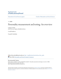 Personality measurement and testing: An overview