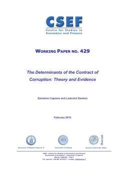 The Determinants of the Contract of Corruption: Theory and