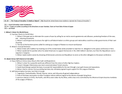 The Treaty of Versailles: To Ratify or Reject?