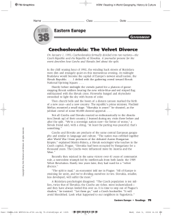 Czechoslovakia: The Velvet Divorce
