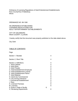 Ordinance of Licensing Regulations of Adult Entertainment