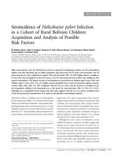 Seroincidence of Helicobacter pylori Infection in a Cohort of Rural
