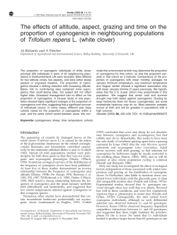 The effects of altitude, aspect, grazing and time on the