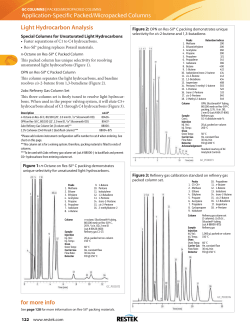 Application-Specific Packed/Micropacked Columns