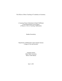 The Effects of Direct Teaching of Vocabulary in Geometry. A