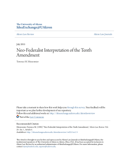 Neo-Federalist Interpretation of the Tenth Amendment
