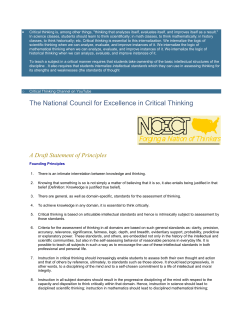 The National Council for Excellence in Critical Thinking