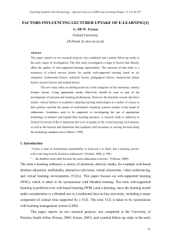 factors influencing lecturer uptake of e-learning[1]