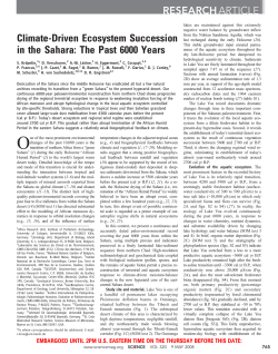 Climate-Driven Ecosystem Succession in the Sahara