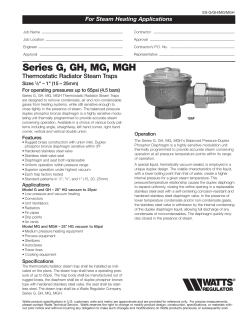 Series G, GH, MG, MGH - Watts Water Technologies