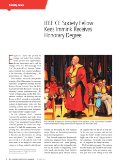 IEEE CE Society Fellow Kees Immink Receives Honorary Degree